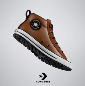 Converse Chuck Taylor All Star Street Leather Mid Top 'White Brown' 166073C